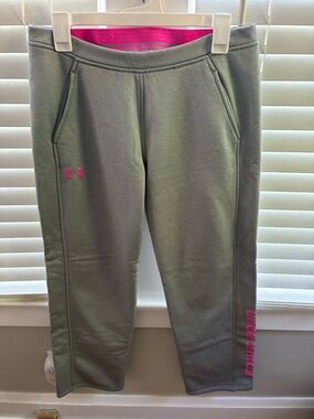 Under Armour Grey Sweatpants with Pink Accents